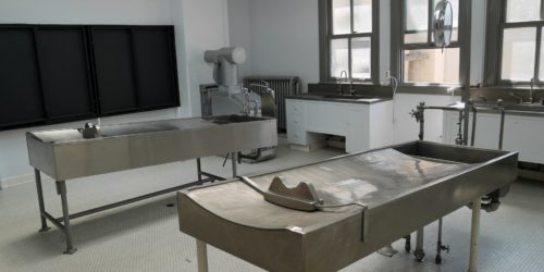 autopsy room and tables